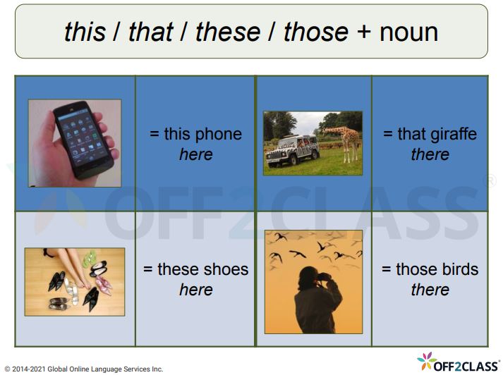 Demonstrative Pronouns - This - That - These - Those - Off2Class Lesson Plan