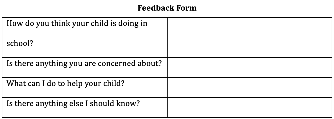 feedback form