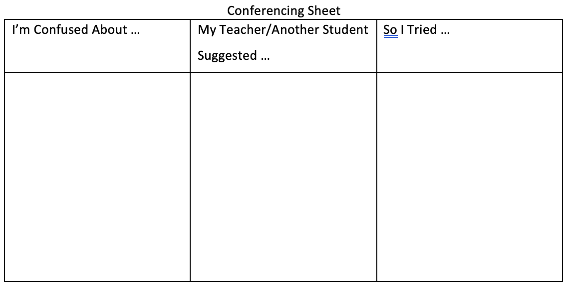 conferencing sheet