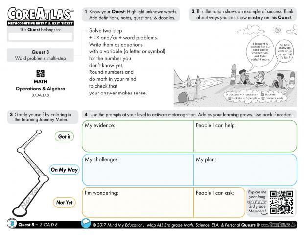 CoreAtlas Entry/Exit Ticket: Word Problems multi-step (3rd grade)