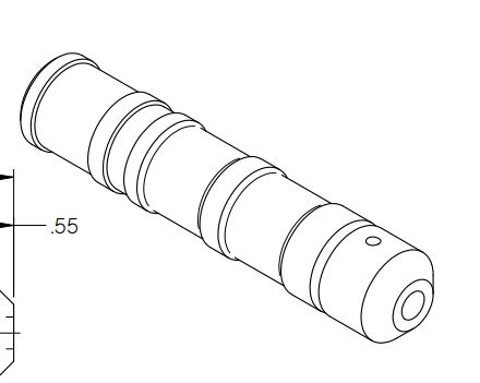 Machining blueprint for Deburring tool handle project