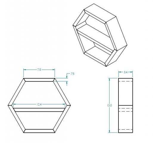 Hexagon Shaped Shadow box