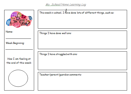 Teacher - parent learning log